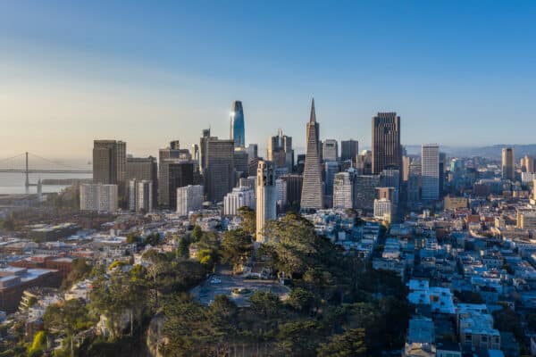 Aerial view of Iconic San Francisco Landmarks Aerial view of Iconic San Francisco Landmarks